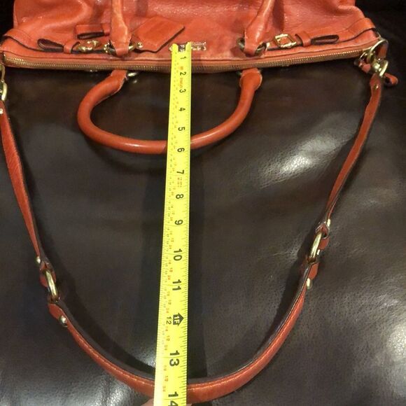 COACH Copper Orange Leather Hobo Satchel Crossbody Shoulder Bag Vintage - Picture 6 of 15